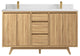 Madison Teak 60 Double Bathroom Vanity in Light Natural 1.5" White Quartz