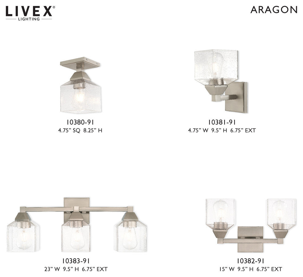 Livex Lighting Brushed Nickel 2-Light Bath Vanity