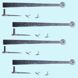 Bean Diamond Etch Pintle Door Strap Hinge Iron 14" Pack of 4 Renovators Supply
