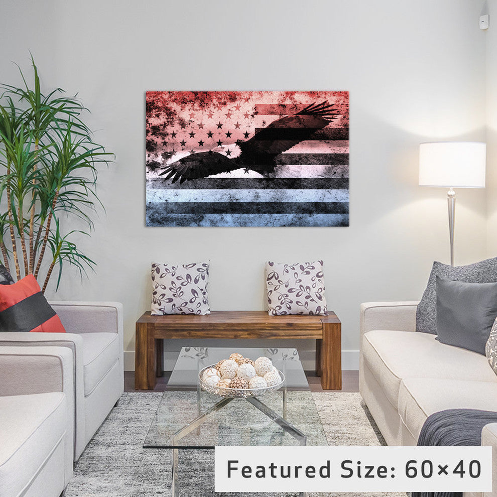 USA "Melting Film" Flag (Bald Eagle)" by iCanvas, 18x12x1.5"