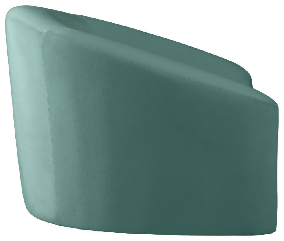 Riley Velvet Upholstered Rounded Chair, Mint
