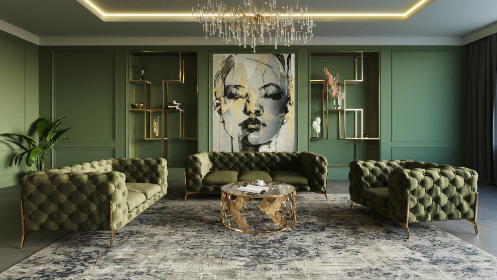 Divani Casa Sheila Modern Green Fabric Chair