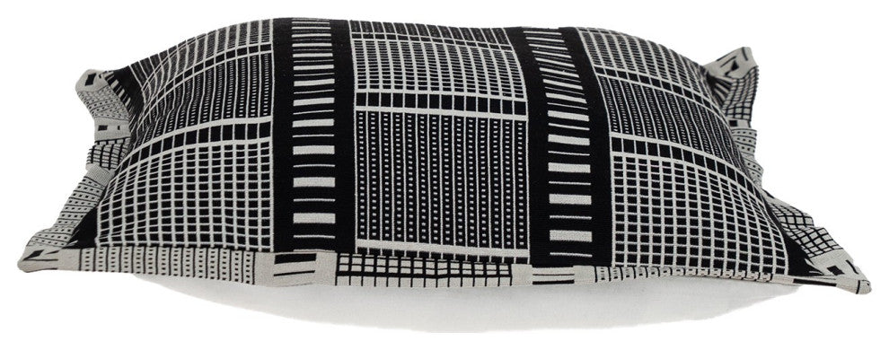 Black and White Abstract Stripes Throw Pillow