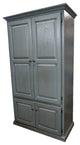 Extra Wide Oak Kitchen Pantry, Interesting Aqua Oak