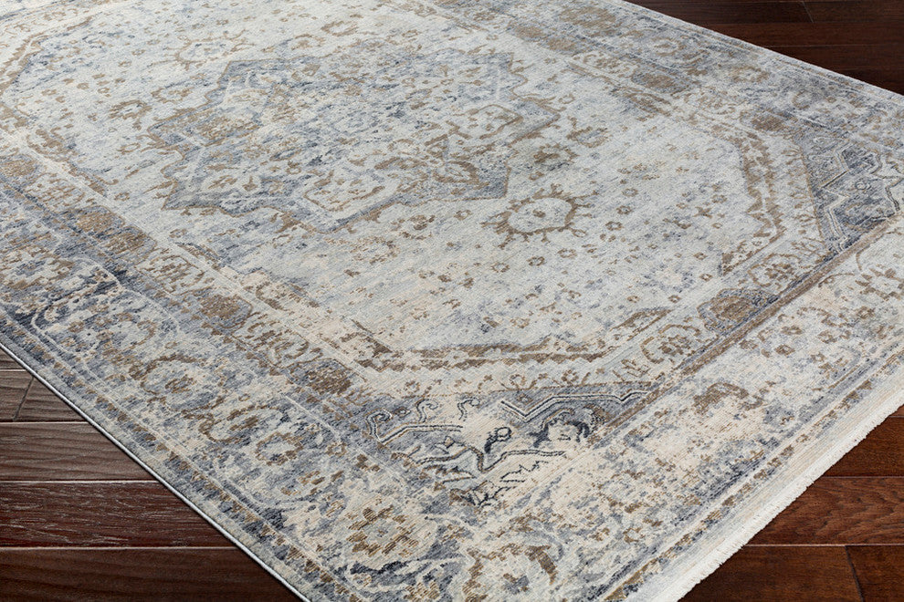 Liverpool Updated Traditional Charcoal, Gray Area Rug, 9'x13'1"
