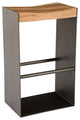 Chamcha Wood Bar Stool, Iron Frame Base