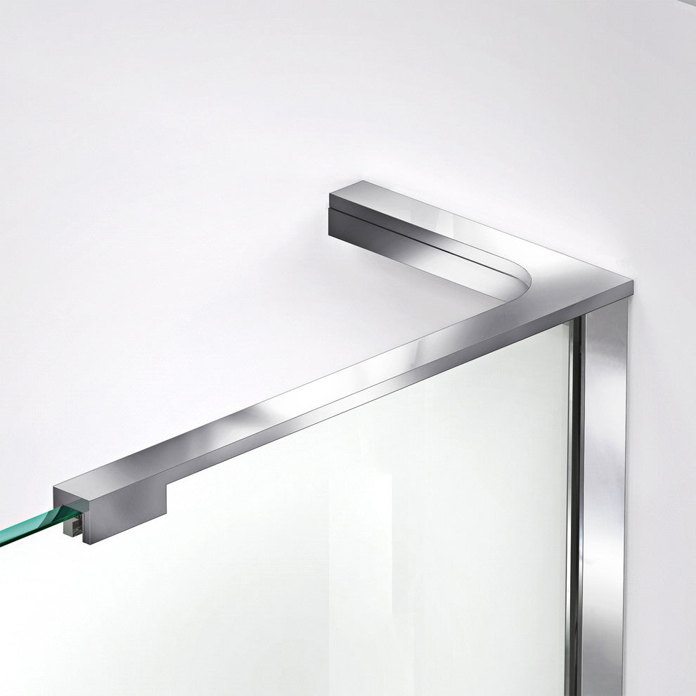 DreamLine Prism Plus 42x74 3/4 Neo-Angle Shower Enclosure Chrome, Biscuit Base