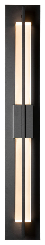 Double Axis LED Outdoor Sconce, Coastal Black Finish, Clear Glass