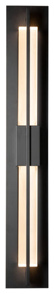Double Axis LED Outdoor Sconce, Coastal Black Finish, Clear Glass