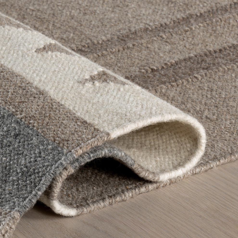 Westerly Southwestern Wool Blend Area Rug, Taupe 10' x 14'