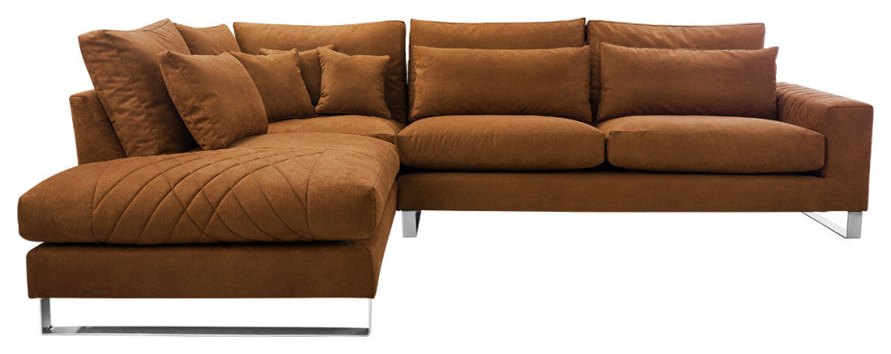 FLORA Sectional Sofa, Copper Brown, Left