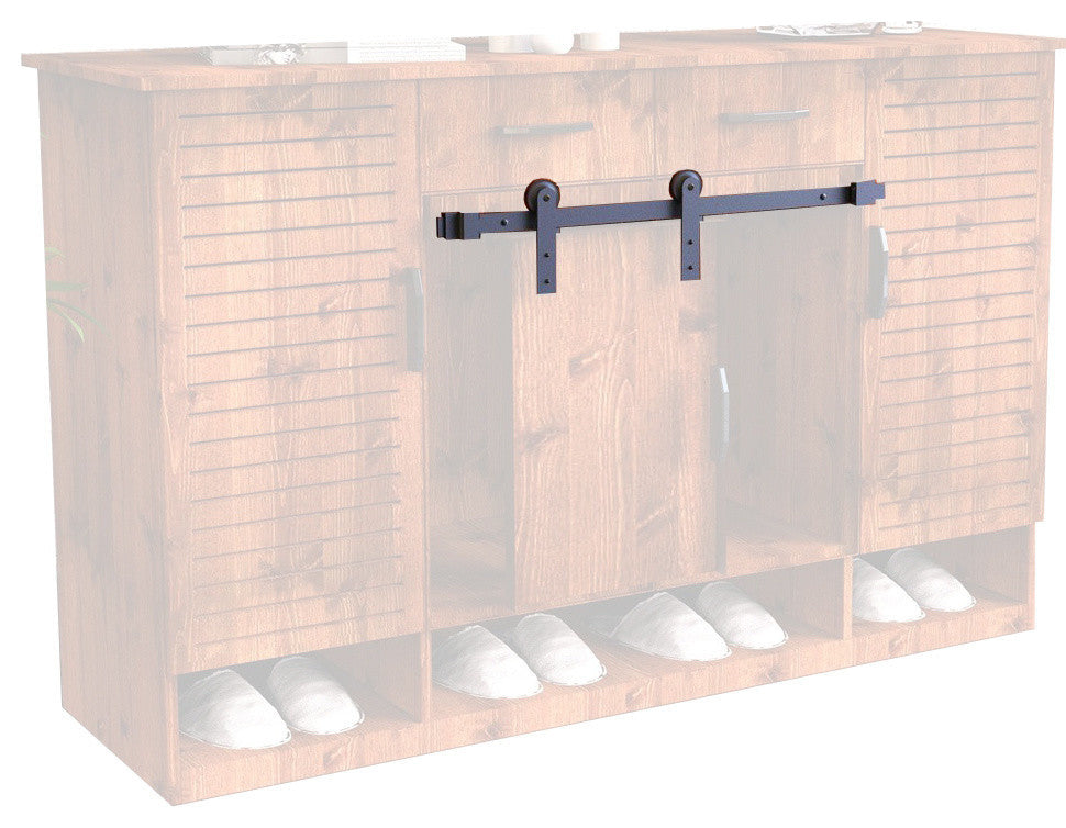 Mini Sliding Barn Door Hardware Kit, Straight Design, 42", Double