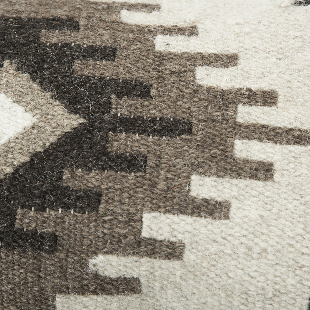 Brown Ivory Tribal Textured Pillow