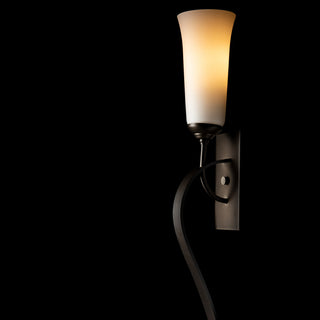 Sweeping Taper ADA Sconce, Dark Smoke Finish, Opal Glass, Incandescent