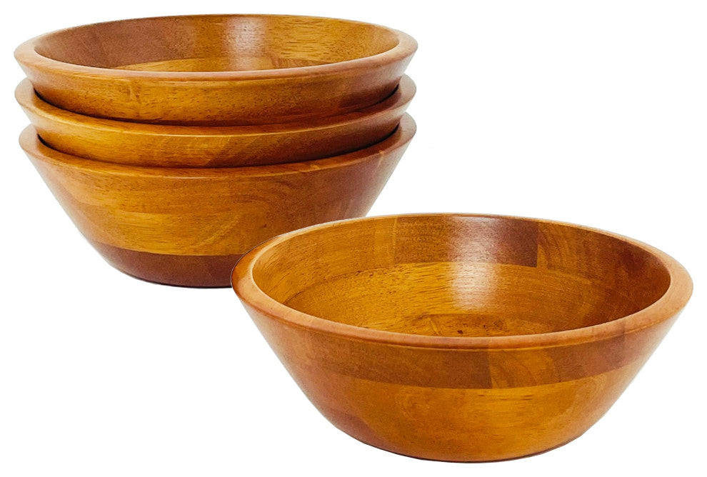 4-Piece Individual Wood Salad Bowl Set