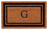 Black Border 18"x30" Monogram Doormat, Letter G