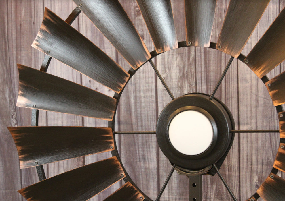 66 Inch Charred Whiskey Barrel Windmill Ceiling Fan | The Patriot