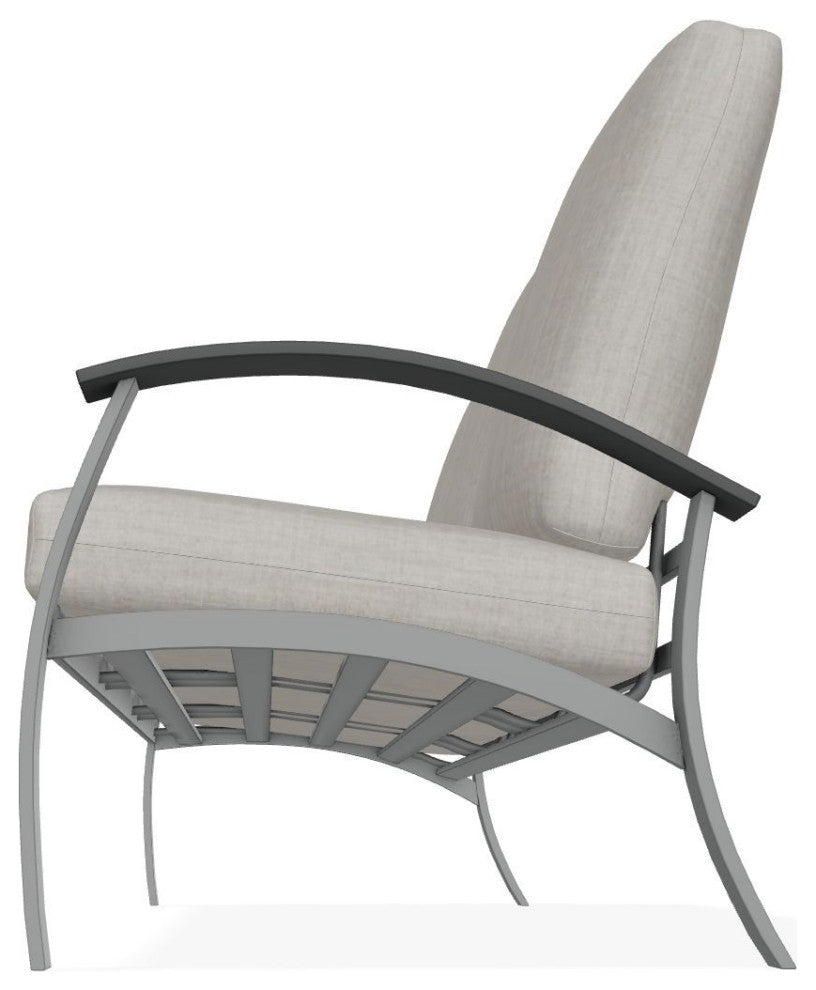 Belle Isle Cushion 3-Seat Outdoor Sofa, Cast Silver/Graphite