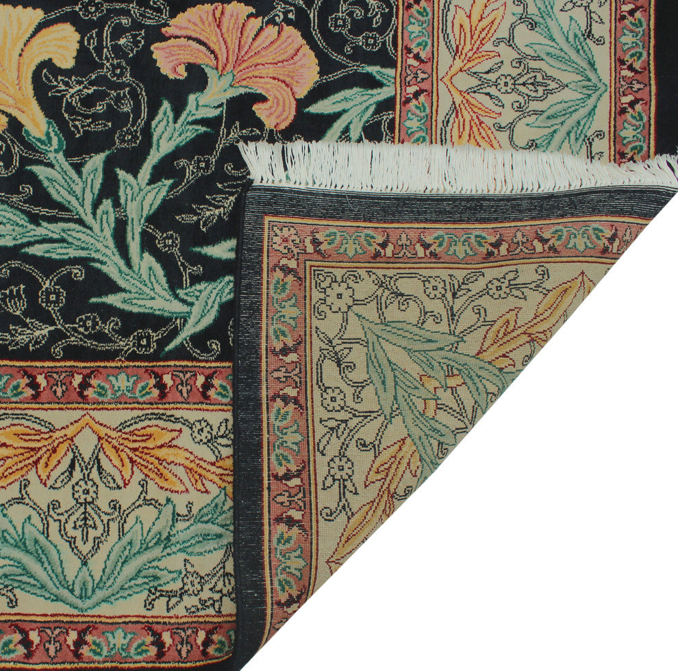 Pak-Persian Carnation Black Rug, 8'0x10'6
