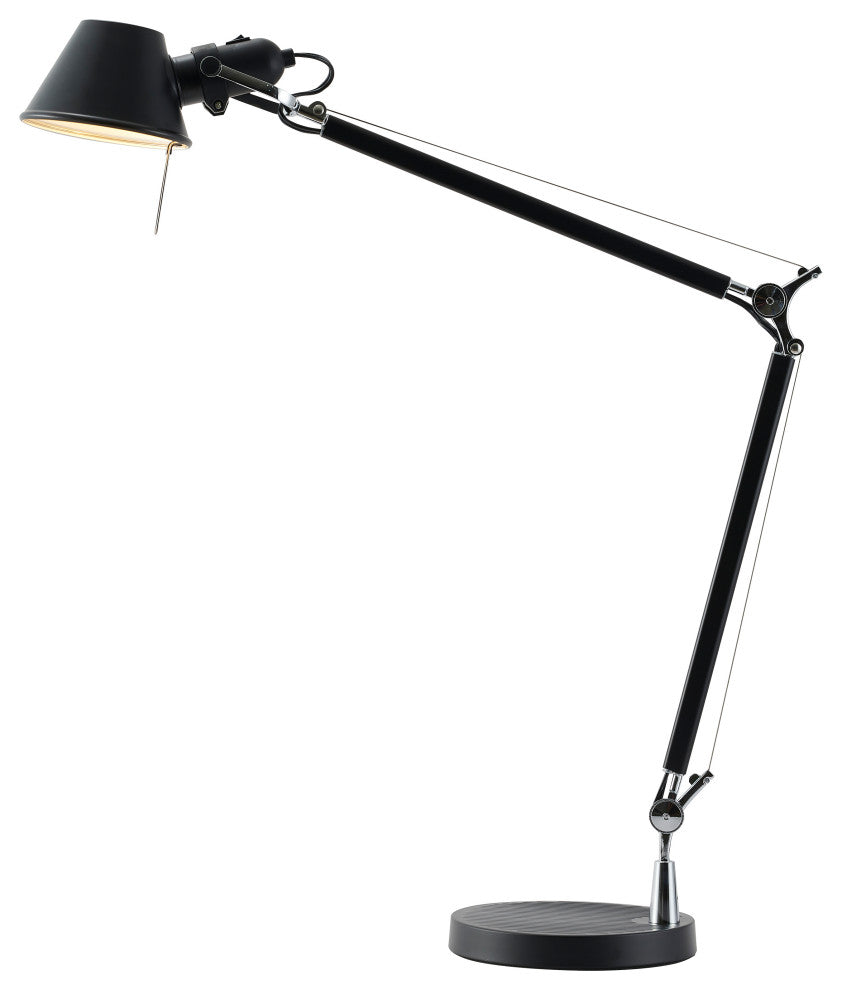 Black Frame, Chrome Hardware Table Lamp