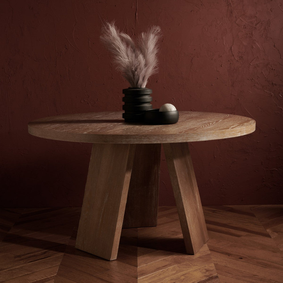 Safavieh Couture Julianna 54" Wood Dining Table, Rustic Oak
