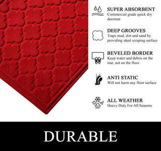 A1HC Superior Absorbant Polypropylene Doormat, Red Ogee, 24"x36"