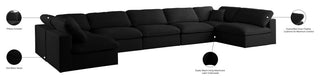 Plush Velvet / Down Standard Comfort 7-Piece U-Shaped Modular Sectional, Black