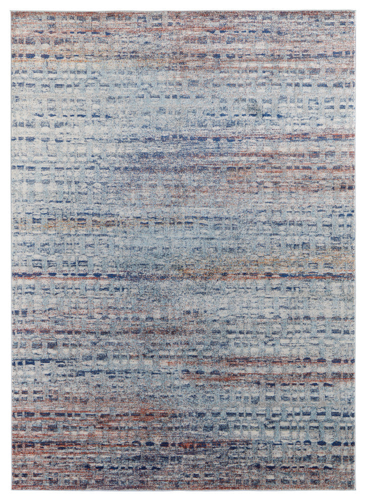 Weave & Wander Adelmo Abstract Contemporary Rug, Blue/Multi, 7'10"x10'