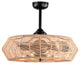 Emma 28" 6-Light Indoor Matte Black and Beige Rattan Ceiling Fan