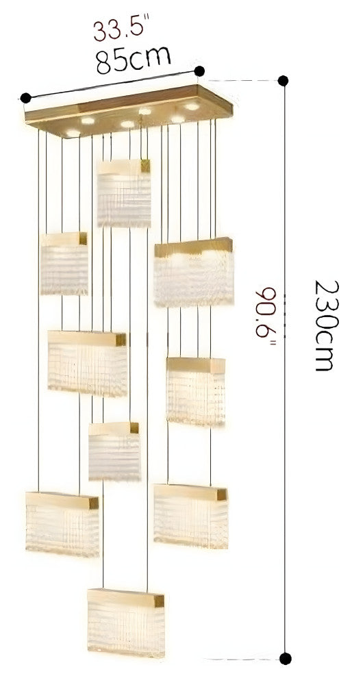 La Rochette | Gorgeous Crystal Blocks LED Ceiling Chandelier