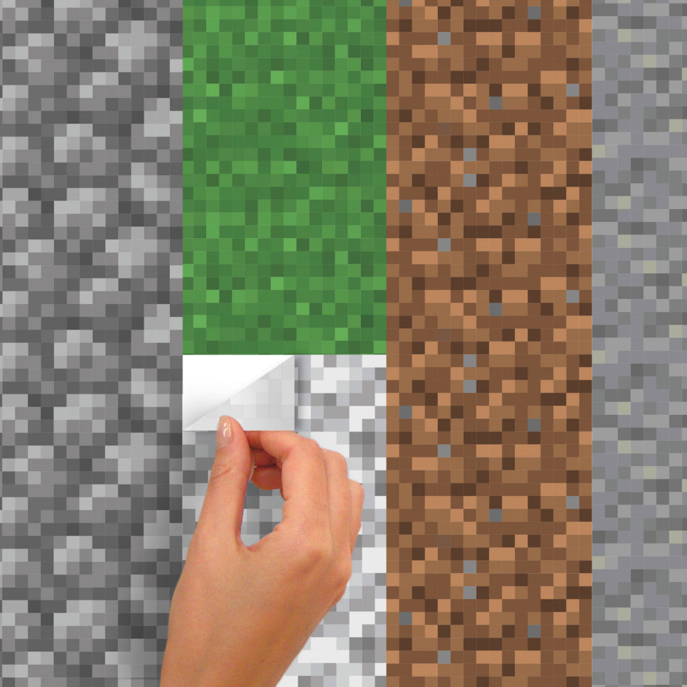 Minecraft Block Strips Peel and Stick Wall Decals
