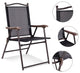 Costway Set of 2 Patio Folding Sling Back Chairs Camping Garden Beach Black