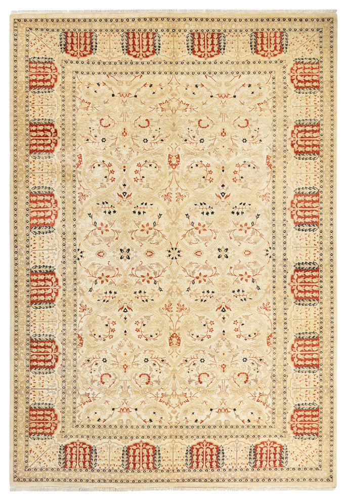 Mogul, One-of-a-Kind Hand-Knotted Area Rug Ivory, 6'4"x9'2"