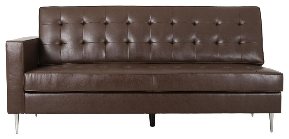 Goliath Contemporary Faux Leather Tufted 5 Seater Sectional Sofa Set