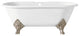 Cheviot Products Carlton Cast Iron Bathtub With Faucet Holes, Brushed Nickel