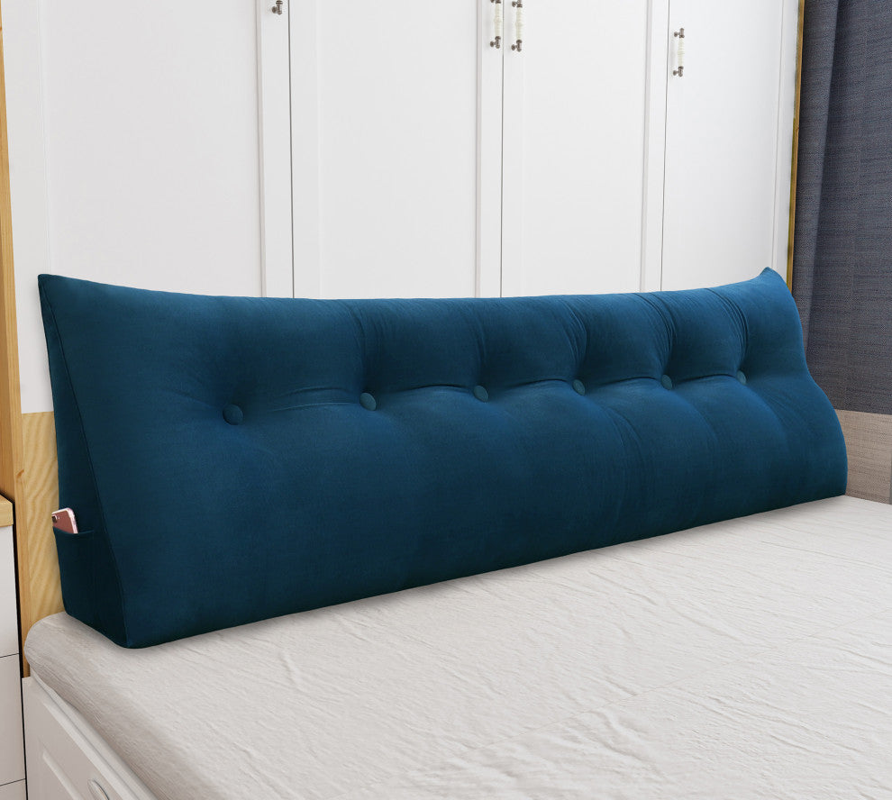 WOWMAX Bed Wedge Pillow Back Support Cushion Dorm Hostel Bed Headboard Pillow, 71x20x8
