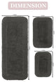 Radiant Collection Bath Rugs Set, 3-Piece Set With Runner, Gray