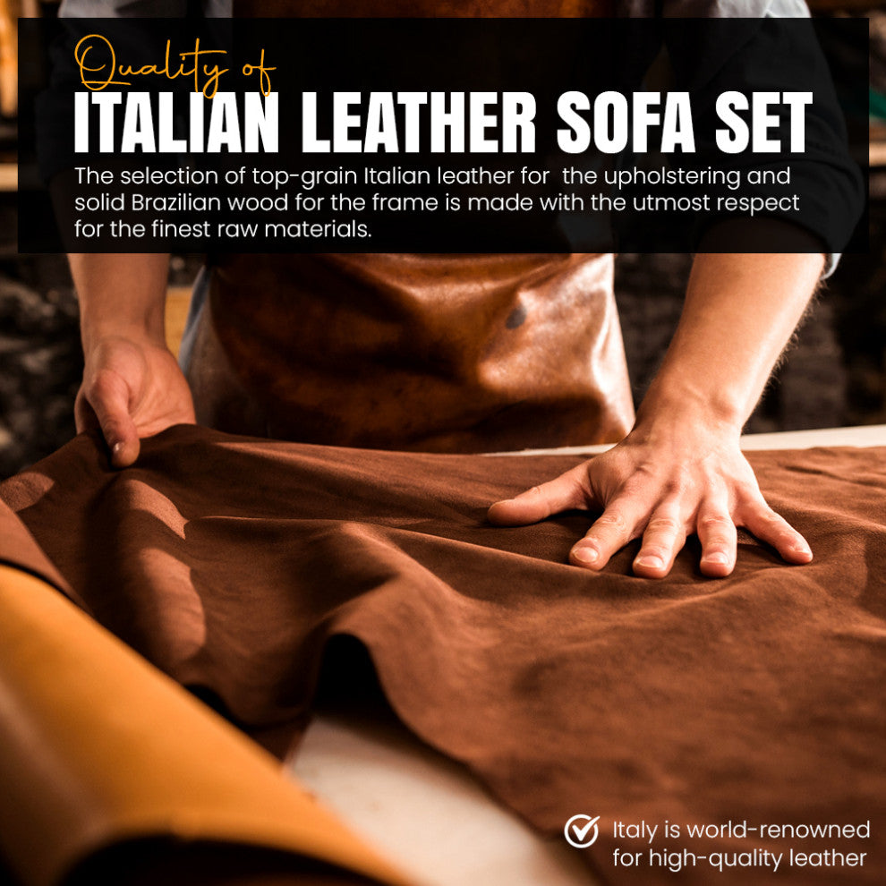 Luna Top Grain Italian Leather  Sofa