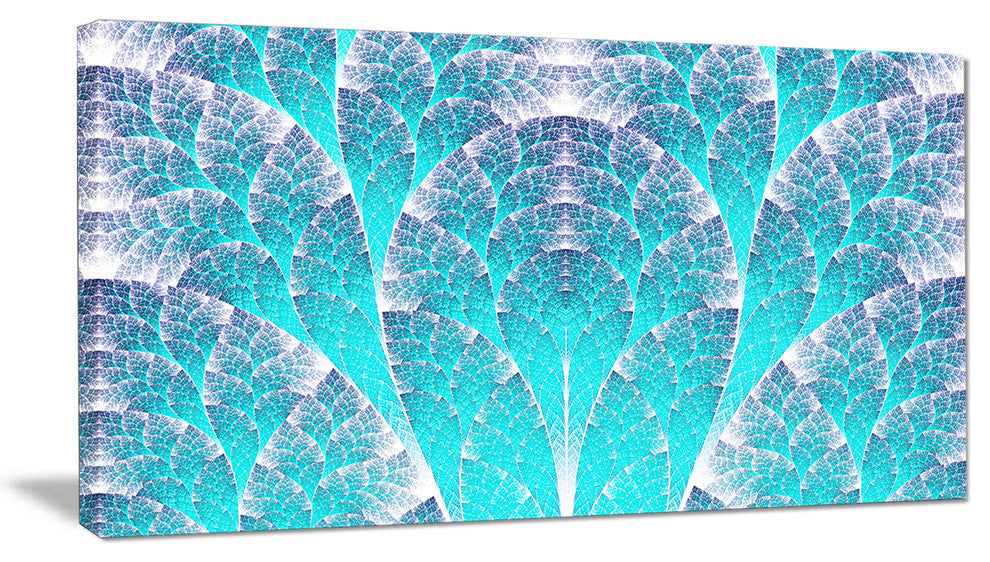 Exotic Blue Biological Organism, Abstract Art on Canvas, 32x16