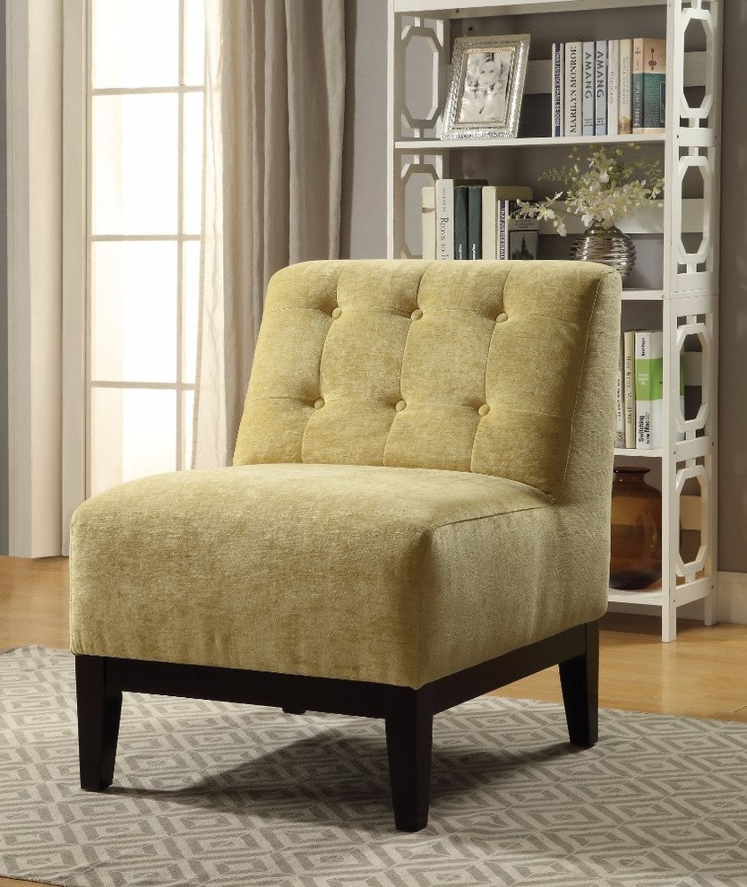 Cassia Accent Chair, Yellow Fabric