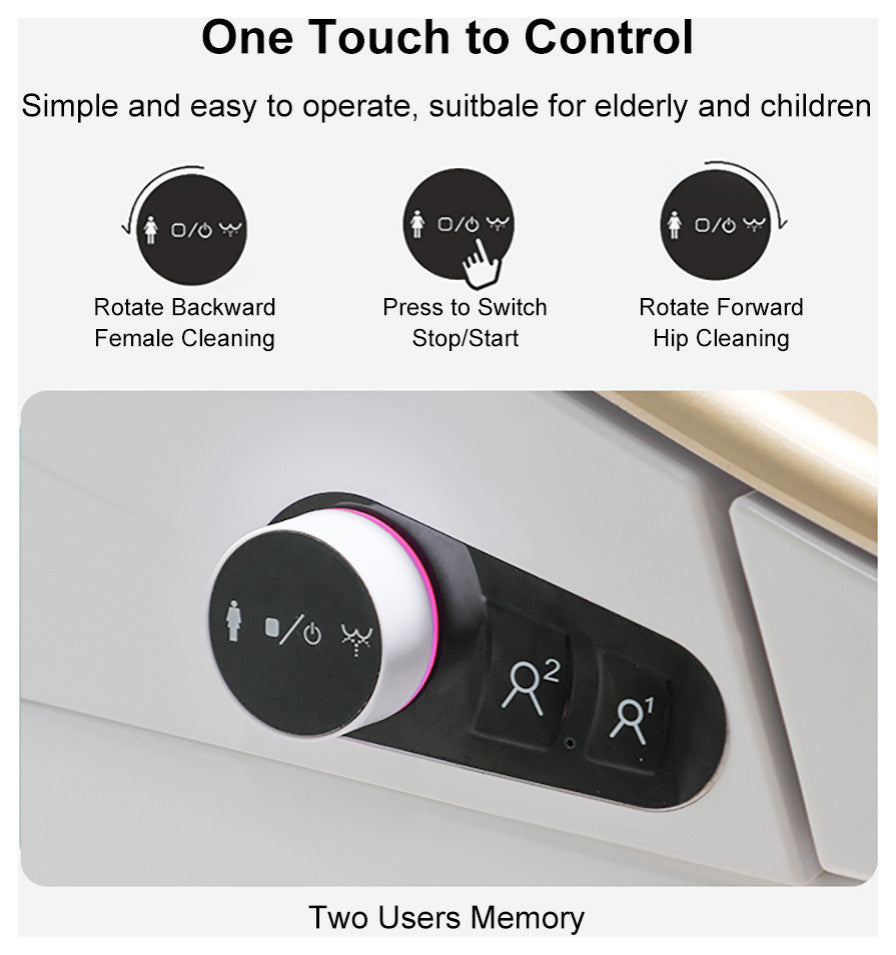 Smart One-Piece 1.27 GPF Floor Mounted Elongated Toilet and Bidet with Seat, Gold