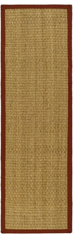 Safavieh Natural Fiber Nf114D Bordered Rug, Natural/Red, 9'0"x12'0"
