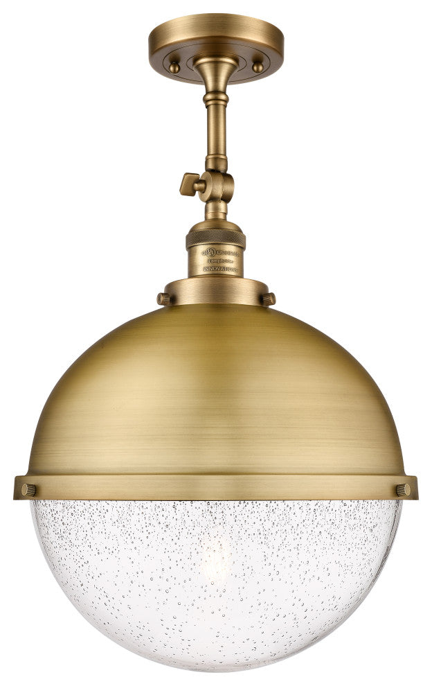 INNOVATIONS 201F-BB-HFS-124-BB-LED 1-Light Semi-Flush Mount Brushed Brass