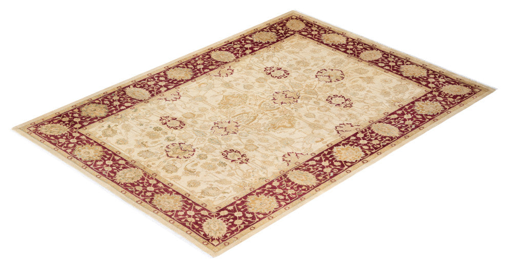 Mogul, One-of-a-Kind Hand-Knotted Area Rug Ivory, 6' 2 x 8' 6