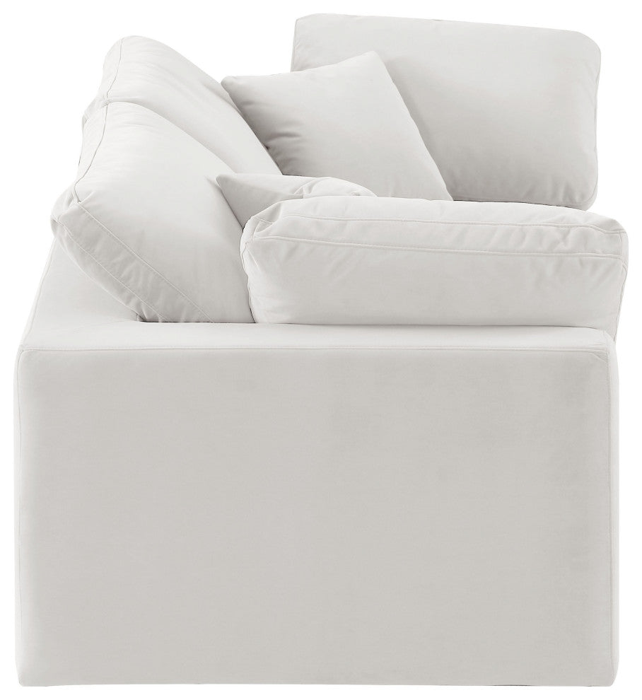 Comfy Upholstered Modular Sofa, Cream, 2-Piece: 2 Corner Chair, Velvet