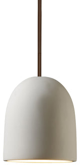 Radiance Small Bell Pendant, Bisque, Dark Bronze, Rigid Stem, E26
