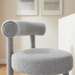 Toulouse Boucle Fabric Counter Stool - Light Gray Silver