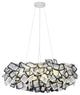Bethel International DLS99C30B 1 Light LED Chandelier, Black and White