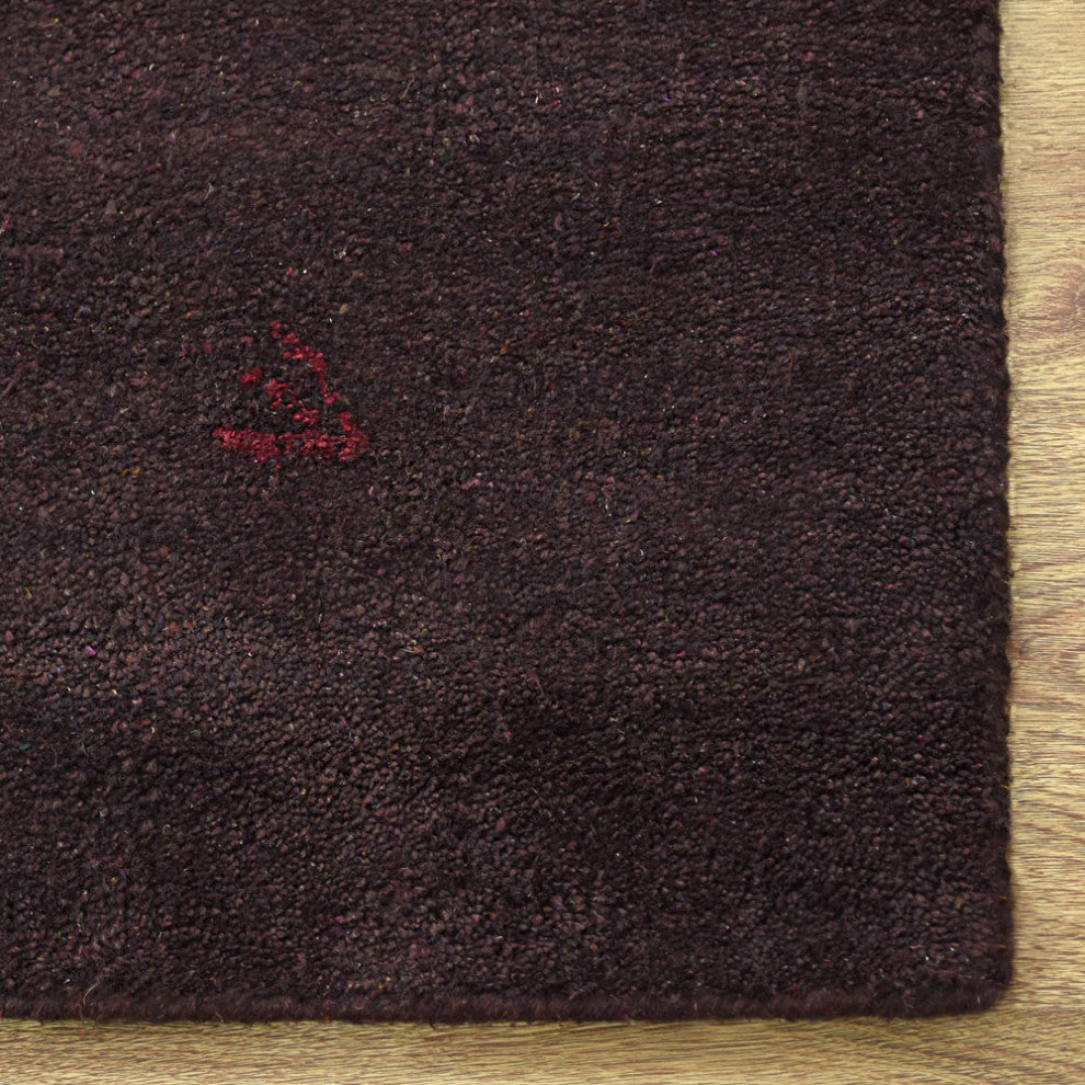 Hand Knotted Loom Silk Mix Area Rug Contemporary Brown