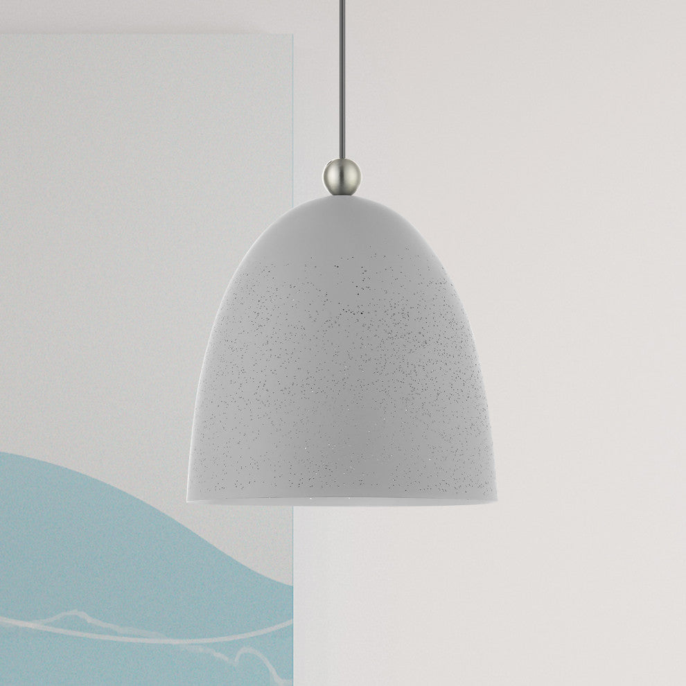 Livex Lighting Arlington 1 Light Nordic Gray, Brushed Nickel Medium Pendant